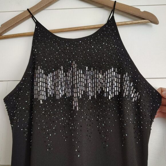 Cachet Dresses & Skirts - Vintage Cachet Black Y2K Beaded Evening Gown Size 8 Glam Fairycore